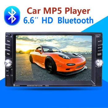 2 Din Bil Multimedia-Afspiller, Bluetooth, AUX Stereo-Radio FM-MP3-MP5 Audio-Video USB-Oplader, Elektronik autoradio styretøj hjul