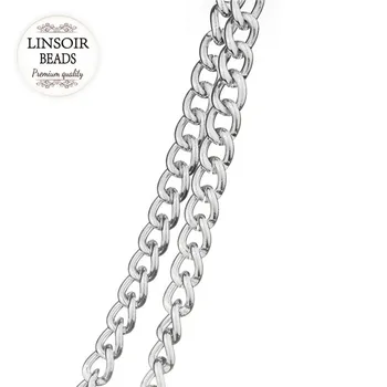 2 meter/masse Smykker Resultater sølv Aluminium Kæde 8*10,5 mm for hver ring F807-3