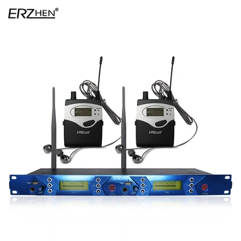 2 Pack-Modtagere + Trådløse In Ear Monitor System, Professionel Dobbelt-Kanaler Sender + revers trådløse UHF-mikrofon 5101B