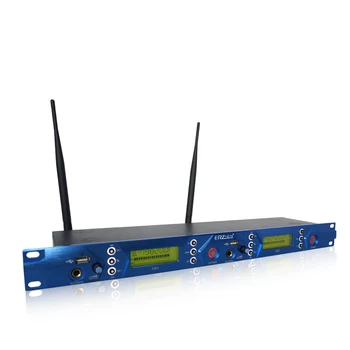 2 Pack-Modtagere + Trådløse In Ear Monitor System, Professionel Dobbelt-Kanaler Sender + revers trådløse UHF-mikrofon 5101B