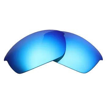 2 Par Mryok POLARISERET Udskiftning Linser for Oakley Flak Jacket Sunglasses Ice Blue & Silver Titanium
