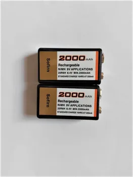 2 pc ' er med Stor kapacitet 2000MAH 9 volt Ni-MH batteri + Universal 9v EU-oplader sæt