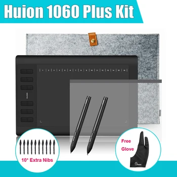 2 Penne Huion 1060 Plus Grafisk Tegning Digital Tablet w/ 8G SD-Kort 12 Express-Tasten + beskyttelsesfilm +15