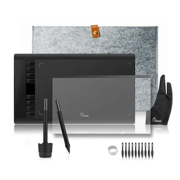 2 Penne Parblo A610 Grafik Tegning Digital Tablet + Uld Liner Taske+Beskyttelsesfilm + To-Finger Handske+10 Pen Tips