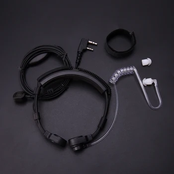 2 Pin Skjult Akustisk Rør Ørestykke Headset TOT-Throat MIC mikrofon, hovedtelefon til Baofeng UV5R til Kenwood KPG for Retevis