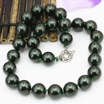 2 skriv naturlige rainbow sort grøn shell runde 8 10 12 14mm perler halskæde kvinder prom gaver kravebenet kæde choker 18inch B3221