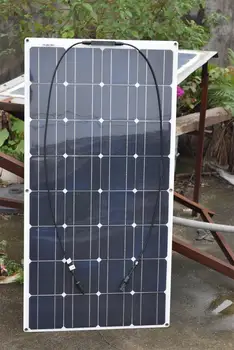 2 stk 100 w solpanel semi fleksibel 200W solar system Solcelle-panel på 12v batteri/yacht/RV/bil/båd AU/RU/UA/CA Lager