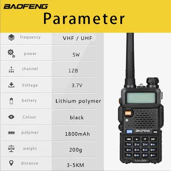 (2 STK.) BaoFeng UV-5R Walkie Talkie Dual Band-To-Vejs Radio Pofung Bærbare Skinke Radio Transceiver Baofeng UV5R Håndholdte Toky Woky