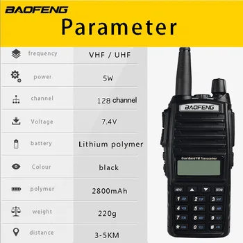 (2 STK.) BaoFeng UV-82 Dual-Band 136-174/400-520 MHz FM Skinke To-vejs Radio, Transceiver, baofeng 82 walkie talkie