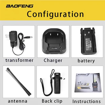 (2 STK.) BaoFeng UV-82 Dual-Band 136-174/400-520 MHz FM Skinke To-vejs Radio, Transceiver, walkie talkie