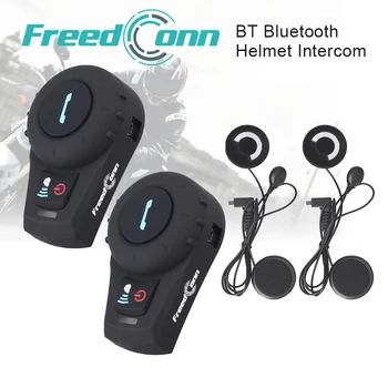 2 STK FDCVB BT interphone Bluetooth Motorcykel Motorcykel hjelm intercom Headset +Blød Øretelefon