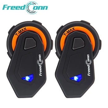 2 stk Freedconn T-max 1500 m motorcykel hjelm, bluetooth-samtaleanlæg headset 6 ryttere gruppe tale FM-Radio, Bluetooth 4.1
