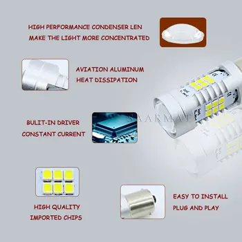 2 stk H7 21-SMD LED Tåge Lys DRL Kørelys Hvid Krystal Blå For Hyundai Genesis Sonata Veloster Accent