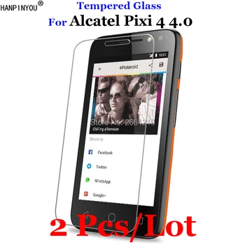 2 Stk/Masse Pixi4 4.0 Hærdet Glas 9H 2.5 D Premium-Screen Protector Film Til Alcatel One Touch Pixi 4 4.0 4034D 4034E 4.0