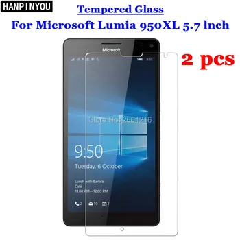 2 Stk/Masse Til Microsoft Lumia 950XL Hærdet Glas 9H 2.5 D Premium-Screen Protector Film Til Microsoft Lumia 950XL 950 XL 5.7