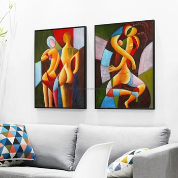 2 stk nude maleri sexet painting abstrakt moderne lærred væg kunst, indretning håndlavede olie maleri på lærred billeder stue