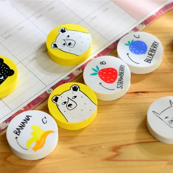 2 stk / pakke Kawaii Tegnefilm lille Ophold bære Gummi Viskelæder kreative Papirvarer Kid Gave Toy Søde Elever Forsyninger gave til børn