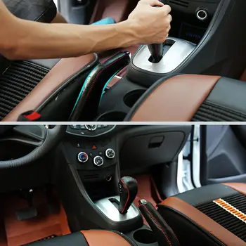 2 stk/sæt Læder Indretning Gear Shift Knappen Trim Håndbremsen Dække indkøbsposeholder Protektor for Chevrolet Trax 2013-Bil Styling