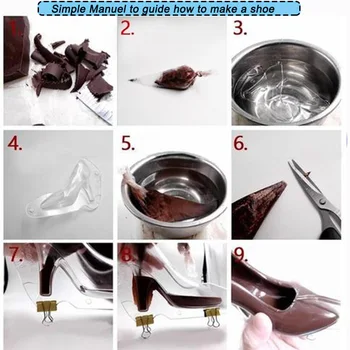2 stk/sæt Sko Chokolade Skimmel 3D-Høj Hæl Sko Candy Forme Kage Udsmykning Værktøjer til DIY Hjem Bagning sukker håndværk Tilbehør