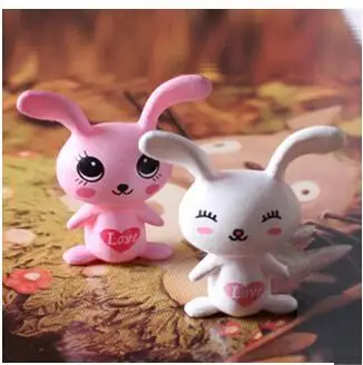 2 stk/sæt Søde mini kanin Micro landskab dekoration Baby legetøj gave Dyr model
