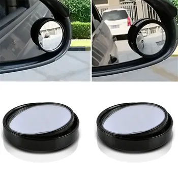 2 Stk Universal Bil Van Blind vinkel Spejl Justerbar Kørsel Spejle For at Vende Bagsiden med Sort / sølv Valgfri