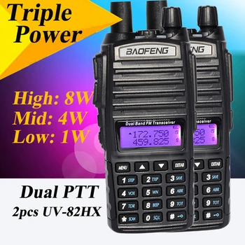2 Stk. Walkie Talkies Baofeng UV-82HX VHF-UHF-8W Bærbare Radio Station,Søster UV-82 Amador Walky Talky Baofeng UV-82 UV82 GT-3