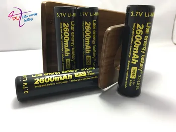 2 stykker af batteriet Gratis shipping Engros Autentisk Liter energi-batteri 3,7 v 2600mah 18650 li-ion batteri