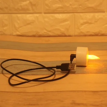 2 stykker omgivende luft. flammeloes Bougeoir, bougie led med USB-opladning,udendørs velas decorativa, led batteri stearinlys,herunder plastholder