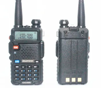 2 Sæt BAOFENG UV-5R Walkie Talkie-To-Vejs Radio FM-Transceiver +2STK på batterier +2STK Bil Oplader Kabel + 2STK Silikon Sag