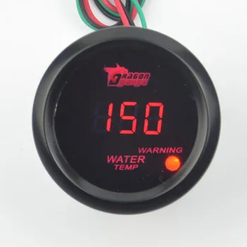 2 tommer(52mm )Sort Bil Moter Røde Led-lys Digitale Elektroniske Auto Vand Temp Måler Vandets Temperatur måleren Gratis forsendelse
