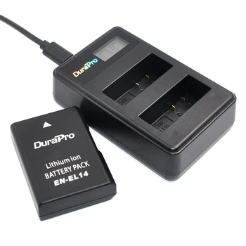 2 x DuraPro DA-EL14a EN-EL14 EL14-Batteri + LCD-Dual USB Oplader Til Nikon Df Batteri D5500 D5300 D3300 D5100 D5200 D3100 D3200