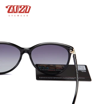 20/20 Brand Design for Kvinder Cat eye Solbriller Kvindelige Retro Stil Polariserede Briller Nuancer UV400 Oculos de sol Feminino PL337