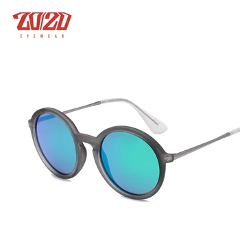 20/20 Brand Kvinder Solbriller, Polariserede SteamPunk Vintage Solbrille Mænd Spejl Cirkel Runde Briller Oculos Gafas de so