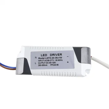 (20-36)x1W LED Udvendig / indvendig Driver 280mA-300mA 60V DC ~ 126V Led Driver 20W-36W Strømforsyning 220V AC 110V for LED lys 1pc