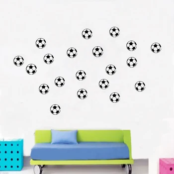 20 Små Fodbold Sport Wall Sticker Sæt Boy ' s Soveværelse vægoverføringsbillede Fodbold Elskere, Mini Fodbold Væg Kunst, Dekoration Dia 5,5 cm