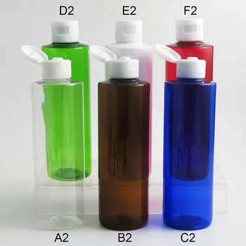 20 x Tomme Genpåfyldelige Blå gul Grøn Pet-Flaske Med Flip Top Cap 250ML PET Shampoo Flaske 250ml Grøn Plastic Container
