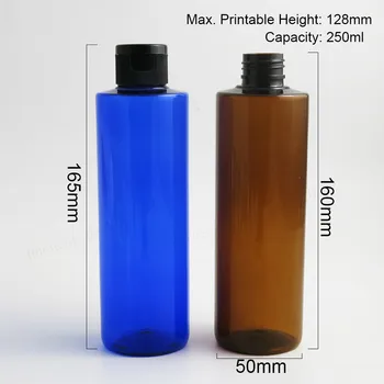 20 x Tomme Genpåfyldelige Blå gul Grøn Pet-Flaske Med Flip Top Cap 250ML PET Shampoo Flaske 250ml Grøn Plastic Container