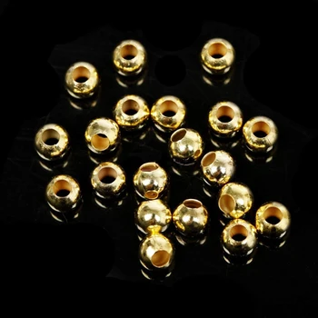 200pcs 4 5 6 8 mm, Sølv, Guld Farve Glat Rund Kugle Metal Spacer Perler Til Håndarbejde Til Smykker Armbånd Diy Gør TK-123
