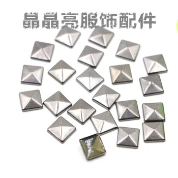 200PCS/MASSE Metal Nitter Hot fix rhinestones10*10mm pyramide-Pladsen ANTI-Splint til tøj/sko/phone god kvalitet