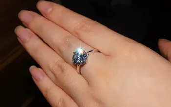 2016 Brand Design Håndlavet Kvinder Solitaire ring 4ct-AAAAA zircon cz 925 Sterling sølv Engagement Bryllup Band Ring Gave