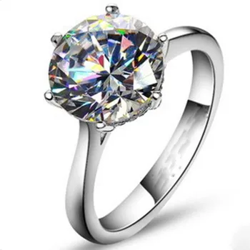 2016 Brand Design Håndlavet Kvinder Solitaire ring 4ct-AAAAA zircon cz 925 Sterling sølv Engagement Bryllup Band Ring Gave