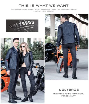 2016 De nyeste uglyBROS ton up bukser Motorcykel jeans Road motorcykel ridning jeans fire sæt beskyttelsesudstyr mand bukser