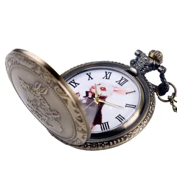 2016 Dejlige Alice i Eventyrland Kanin Design Pocket Watch Kvinder, Damer Pige Fob Watch Gave