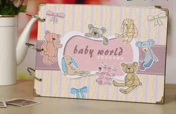 2016 Dejlige Baby word Album Til Bryllup Børn Hukommelse Optage Sticky Stil Foto Album Scrapbooking Elskere Fødselsdag Gave
