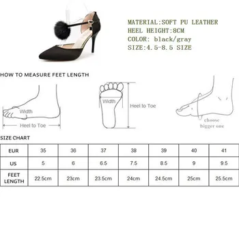 2016 foråret efteråret nye mode pels kvinder pumper sort ting, høj hæl sko kontor dame, der arbejder sko sexy girls party sko