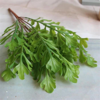 2016 høj kvalitet simulering af den persiske blade-blade kunstige planter til dekorationer plast cemen planter