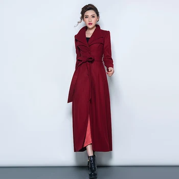 2016 koreanske Nye Fashion Vinter Dobbelt Lag Turn-down Krave Lange Uld Frakke Solid Farve en Enkelt Breasted Slanke Kvindelige Overfrakke