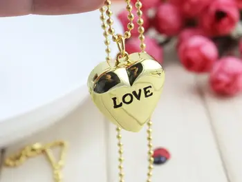 2016 Ny Kærlighed Hjerte til dig Bronze Halskæde Kæde lommeur Med Diamand Kæde Gave gratis fragt
