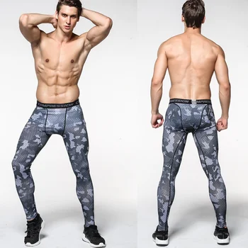 2016 ny mænds tætsiddende bukser, Leggings, der Kører sport Fitness Fitness mandlige bukser Fleksibel åndbar Plaid bukser Stor størrelse