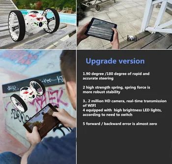 2016 Ny opgraderet Hoppe Stunt 4CH RC Bil 2,4 GHz Hoppe Sumo Fjernbetjening med WIFI Kamera-App controll Rc Bil-Legetøj